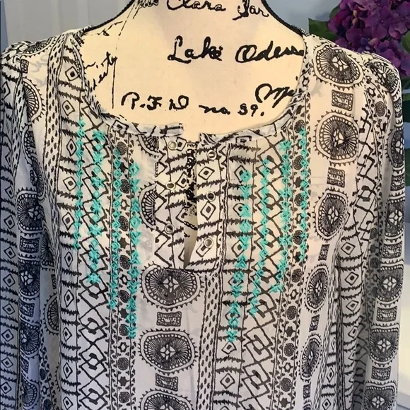 Kori America Long Sleeve Sheer Beach Top | Coverup - Picture 4 of 5